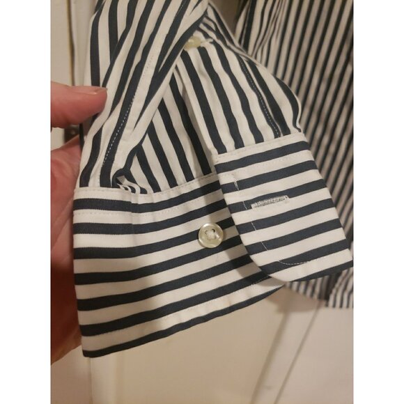 Ralph Lauren Shirt Sz 16 34/35 Stripe Custom Fit Long Sleeve Button Front Preppy - Picture 2 of 8